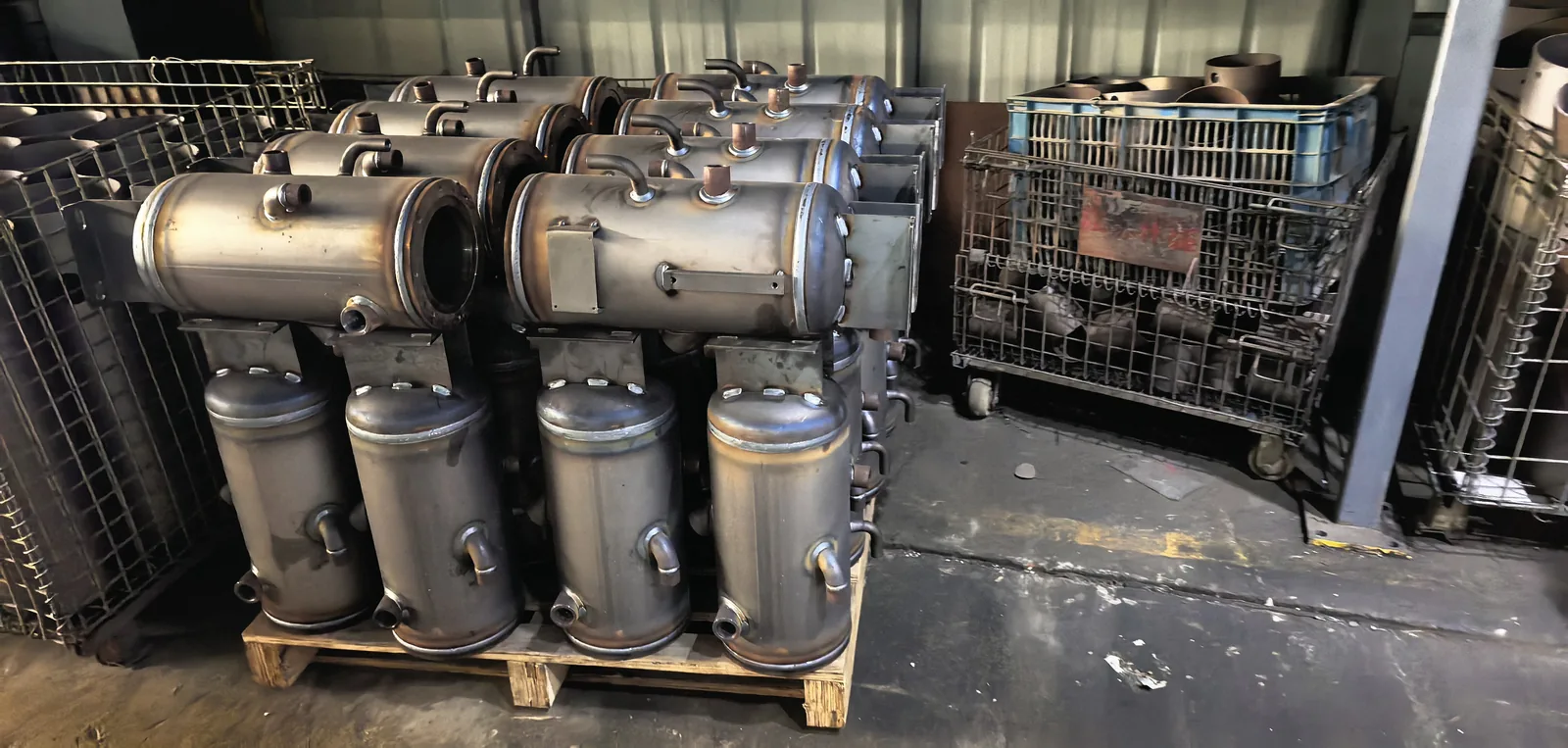 Custom compressor separator tank assemblies after fabrication