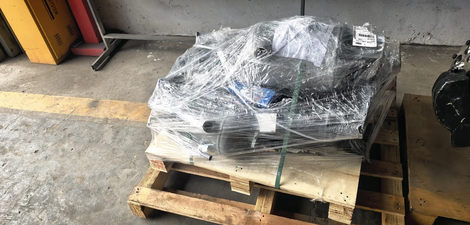 Packed compressor spare part prepared for shipment