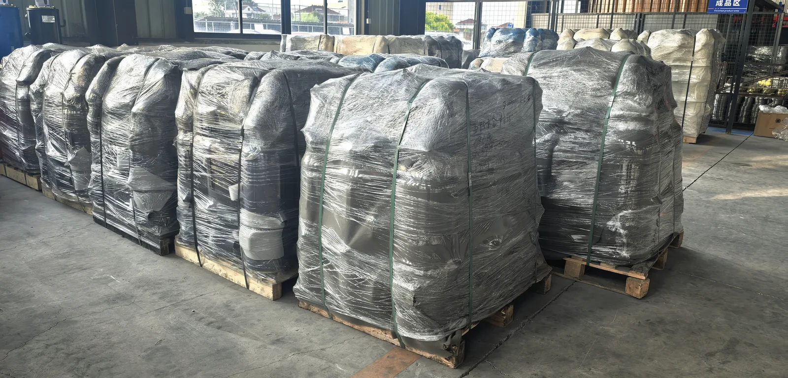 Packed compressor parts prepared for shipment from China supplier Aureko